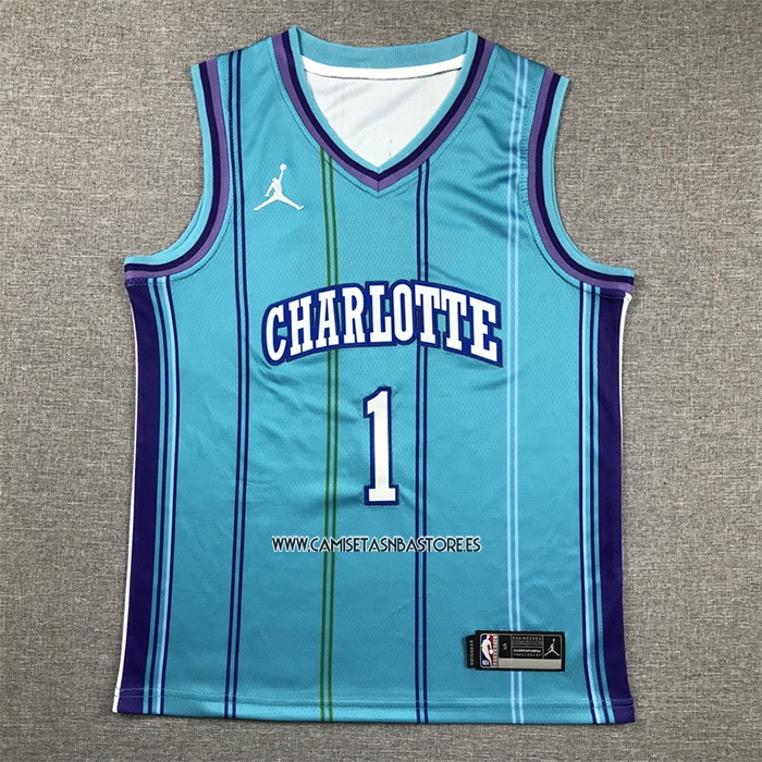LaMelo Ball NO 1 Camiseta Nino Charlotte Hornets Classic 2023-24 Verde